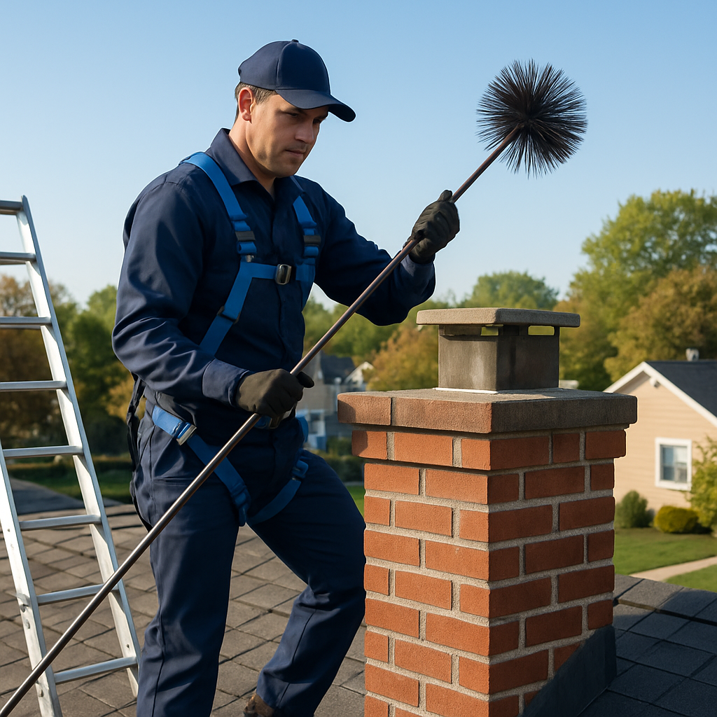 Chimney Sweeping & Cleaning — American Chimney Company at work