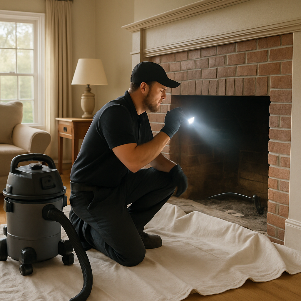 Fireplace & Dryer Vent Services — American Chimney Company at work
