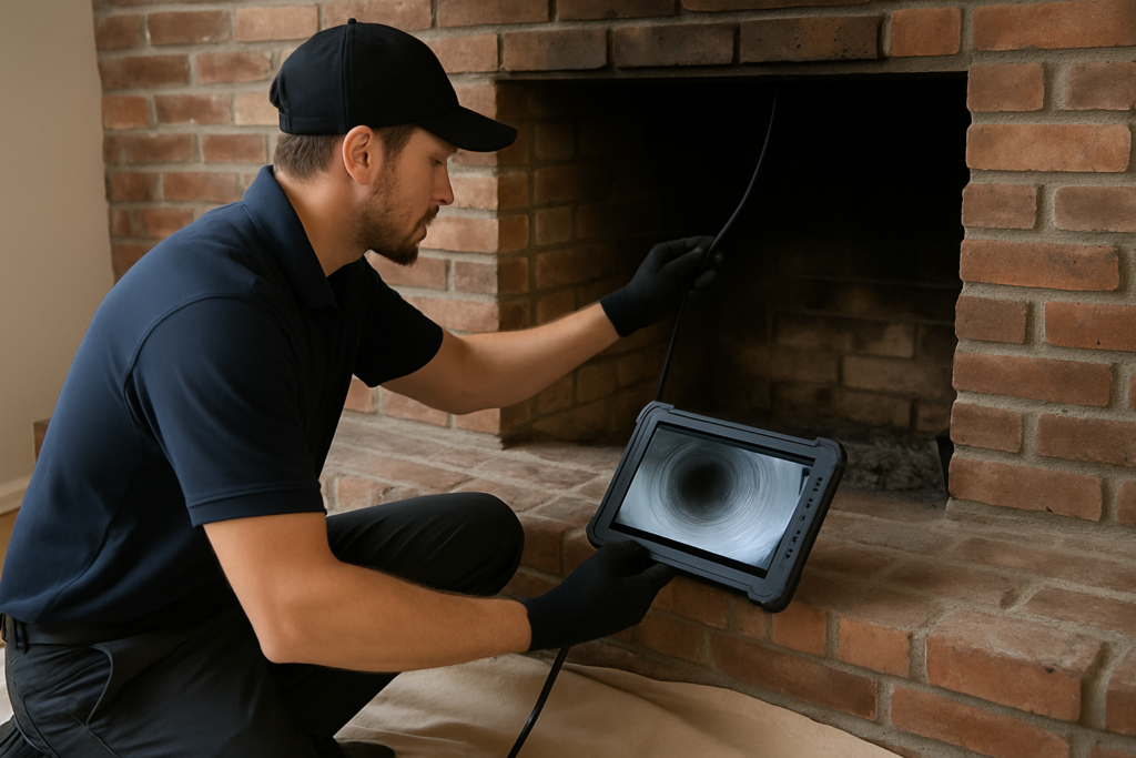Chimney Inspections — American Chimney Company at work